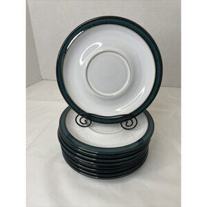 2 Denby Greenwich Stoneware Large Breakfast Gravy Boat Underplate Saucer - EUC